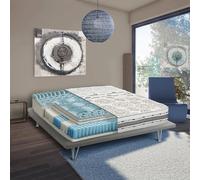 Talamo Italia - Matelas double Delia, déhoussable en mousse à mémoire de forme et microressorts indépendants, 100% Made in Italy, anti-acariens et hypoallergénique, 120x190h25 cm