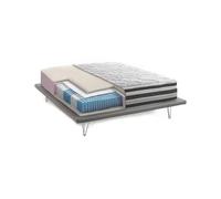 Talamo Italia - Matelas double Lorena, déhoussable en mousse à mémoire de forme et microressorts ensachés, 100% Made in Italy, anti-acariens et hypoallergénique, 160x190h32 cm