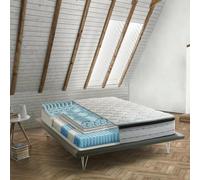 Talamo Italia - Matelas double Porzia, déhoussable en Memory Foam+Gel et ressorts ensachés, 100% Made in Italy, anti-acariens et hypoallergénique, 160x190h27 cm