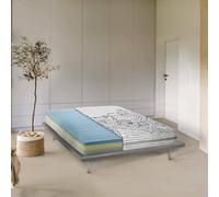 Talamo Italia - Matelas double Vanda, matelas amovible en mousse à mémoire de forme et mousse d'eau, 100% Made in Italy, anti-acariens et hypoallergénique, 160x200h22 cm