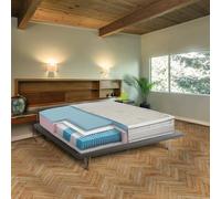 Talamo Italia - Matelas Melania queen size, matelas en mousse à mémoire de forme avec ressorts ensachés et ions d'argent, 100% Made in Italy, anti-acariens et hypoallergénique, 120x190h37 cm