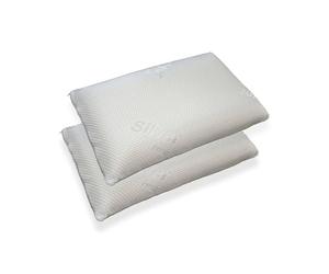 Talamo Italia - Oreiller Virgin, Coussin ergonomique "barre de savon" en mousse à mémoire de forme perforée, 100% Made in Italy, hypoallergénique et respirant, 71x41xh15 cm, lot de 4