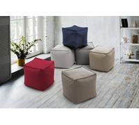 Talamo Italia - Pouf Annalaura, Pouf multifonctionnel, Fauteuil relaxant en tissu rembourré, 100% Made in Italy, 45x45h45 cm, Blanc