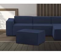 Talamo Italia - Pouf Barbara, Pouf de salon, Fauteuil relaxant en tissu rembourré, 100% Made in Italy, 80x70h43 cm, Bleu