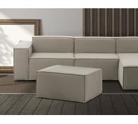 Talamo Italia - Pouf Barbara, Pouf de salon, Fauteuil relaxant en tissu rembourré, 100% Made in Italy, 80x70h43 cm, Taupe