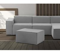 Talamo Italia - Pouf Barbara, Pouf de salon, Fauteuil relaxant en tissu rembourré, 100% Made in Italy, 80x70h43 cm, Gris