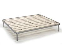 Talamo Italia - Lit simple Rossella, Lit coffre avec revêtement en tissu, 100% Made in Italy, Ouverture frontale, avec matelas 80x200 cm inclus, Bleu