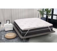 Talamo Italia - Topper carré et demi Alyssa, Topper renouvelle matelas avec housse en mousse à mémoire de forme et fibres de cuivre, 100% Made in Italy, Anti-acarien et hypoallergénique, Cm 120x190h5