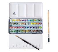 talans Van Gogh - Aquarelle Van Gogh 48 Demi-Godets set metal + 1 pinceaux et Crayon a Dessin