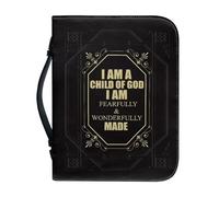 Talayituse Housse de bible en similicuir avec imprimé croix pour hommes, garçons, femmes, filles - Étui de bible avec poignée de transport - Étui de protection pour la Bible - Noir, taille L