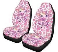 Talayituse Lot de 2 housses de siège de voiture à imprimé vache rose - Accessoires de voiture pour homme et femme - Doux - Protection intérieure universelle