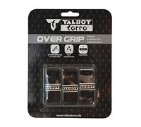 Talbot-Torro Overgrip Grip Tape, Ruban Adhésif pour Badminton, Squash, Tennis, 113 x 2,7 cm, Épaisseur 0,6 mm, Noir, Blister de 3 Unités