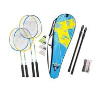 Talbot Torro Set de Badminton Family, Ensemble Complet, 2 Raquettes Junior 53 cm, 2 Raquettes Standard, 3 Volants, Filet Réglable en Hauteur, dans Un Sac