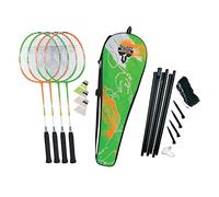 Talbot Torro Set de Badminton 4-Attacker Plus, Ensemble Complet avec 4 Raquettes, 3 Volants, Filet, dans Un Sac Précieux, 449414