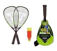 Talbot-Torro Set de Speedbadminton Speed 5500, 2 Raquettes en Aluminium de 56,5 cm, 6 Vollants Résistantes au Vent, dans Un Sac à Dos Moderne, Vert/Noir, 490115