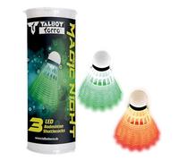 Talbot Torro Volants de badminton Magic Night plastique, LED Pack 3 Blanc/Jaune 479123