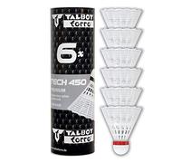 Talbot Torro Volants de badminton Tech 450 – 6 pièces en nylon premium