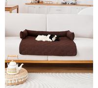 TALCON Canapé-lit imperméable pour chien et chat de grande et moyenne taille, lavable, apaisant, canapé sur coussin de protection de meubles (café, 75 x 120 cm)