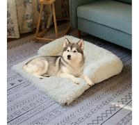 TALCON Grand lit de protection pour chien et animal de compagnie, tapis apaisant et moelleux avec base antidérapante, coussin de sommeil chaud pour chien de taille moyenne lavable, protection de