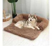 TALCON Grand lit de protection pour chien et chat - Tapis apaisant et moelleux avec base antidérapante - Coussin de sommeil chaud pour chien de taille moyenne - Protection lavable - Kaki, 76 x 76 x 15
