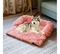 TALCON Grand lit de protection pour chien et chat - Tapis apaisant et moelleux avec base antidérapante - Coussin de sommeil chaud pour chien de taille moyenne - Protection lavable (rose, 76 x 76 x 15