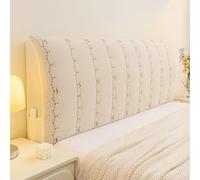 TALCON Housse de tête de lit résistante à la poussière et extensible pour lit simple, double et king-size, housses de protection tout compris pour décoration de tête de chambre à coucher (blanc crème