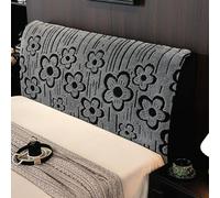 TALCON Housses de lit confortables en peluche, housses de protection pour tête de lit complète, double et grand lit, élastiques et résistantes à la poussière (gris, 230 cm)