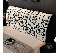 TALCON Housses de lit confortables en peluche, housses de protection pour tête de lit complète, double et grand lit, élastiques et résistantes à la poussière (blanc crème, 210 cm)