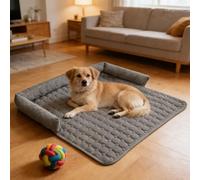 TALCON Lit apaisant pour chien et chat - Tapis lavable avec fond antidérapant - Coussin doux et pliable pour chien et chaton (gris foncé, 75 x 75 cm)