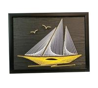 TaLcuS DIY 3D String Art Kit pour Adultes Débutants, Kit De Bricolage À Cordes De Bateau À Voile De Mer pour Filles Et Garçons Décorations De Table Murale pour La Maison Adulte(Black-2,30 * 40cm)