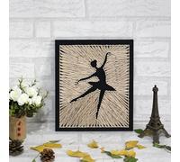 TaLcuS Kit 3D String Art Craft pour débutants, Bricolage créatifs avec Outils de décoration, Peinture à Ongles, String sans Fermeture éclair, Cadeaux pour Adultes et Enfants, Ballet Fille(30 * 40CM)