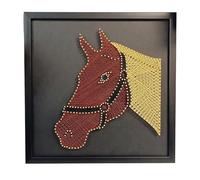 TaLcuS String Art Kit Craft DIY Kits d'art Et D'Artisanat À Cordes, en Forme de Cheval Kit 3D String Art Craft pour débutants, Kit d'art De Cordes À Faire Soi-même pour Adultes(Black-1,40 * 40cm)
