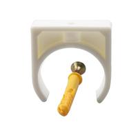 TALEA 1pc Support de Tuyau en Plastique, 25mm, Fixation Murale pour Tube ISO, 46 x 47mm, Blanc