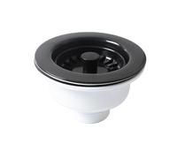 TALEA Crépine d'Évier de Cuisine, 114mm, Noir, Filetage 47,5mm, Standard Européen,Plastique