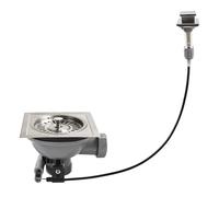Talea Crépine d'Évier de Cuisine en Acier Inoxydable 304, 118mm Carré, Câble de Commande, Vis 42mm
