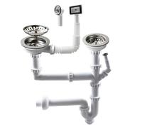 TALEA Siphons d'évier de cuisine double,Raccords de kit de vidange,Siphons de plomberie,-U