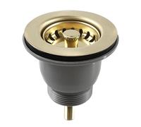 Talea XJ303C024-U Kit de vidage en acier inoxydable poli doré pour évier de cuisine 114 mm