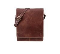 TALED London Sac à bandoulière en cuir pour ordinateur portable jusqu'à 13 I Sac messenger en cuir de buffle véritable au look vintage I 26 x 8 x 31 cm, Crazy Vinkat marron - Cuir texturé, London