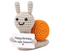 TaleMoon Mutmacher Cadeau pour le meilleur, escargot crocheté à la main avec message, poche, cadeau positif émotionnel pour sœur, maman, collègue, pour anniversaire, Noël