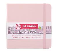 Talens Art Creation - Carnet de croquis rose pastel, 12x12cm, 140g, 80 feuilles, reliure rigide, papier sans acide