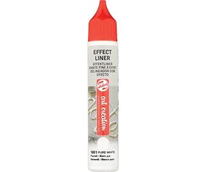 Talens Art Creation Effect Liner - 28 ml Pure White 1001 - Peinture relief 3D pour textiles et surfaces - Lavable à 40°C
