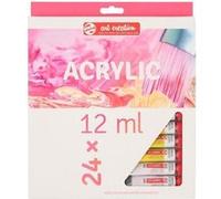 Talens Art Creation Set d'initiation à la peinture acrylique, 24 couleurs (tubes de 12 ml) | Peinture pour adulte