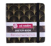 Talens Art Creation Paper - Sketchbook Art Deco 12x12cm - 80 Feuilles 140g/m² - Idéal pour Crayon Pastel Encre Acrylique Fusain - Papier à dessin sans acide