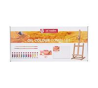 Talens Art Creation Set de peinture à l'huile pour débutants avec 12 couleurs (tubes de 12 ml), pinceaux, palette, toile et chevalet