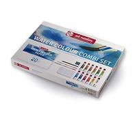 Talens Art Creation Set de peinture aquarelle pour débutants avec 12 couleurs (tubes de 12 ml), pinceaux, palette, papier, crayon et gomme