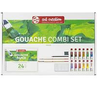 Talens Art Creation Set de peinture gouache pour débutants avec 12 couleurs (tubes de 12 ml), pinceaux, palette, papier, crayon et gomme