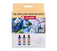 Talens Art Creation Set Tie-Dye | Bleu, Turquoise & Vert + Gants | Teinture pour T-Shirts, Chaussures, Vêtements, DIY, Upcycling