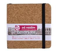 Talens Art Creation Sketchbook Cork - 12x12 cm - 140 g/m² - 80 feuilles - Papier à dessin polyvalent pour crayons pastel et autres