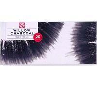 Talens - charbon de bois 7 - 12 mm, boîte de 20 bâtonnets