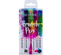 Ecoline Set de stylos pinceaux 5 couleurs primaires avec noir et stylo mélangeur